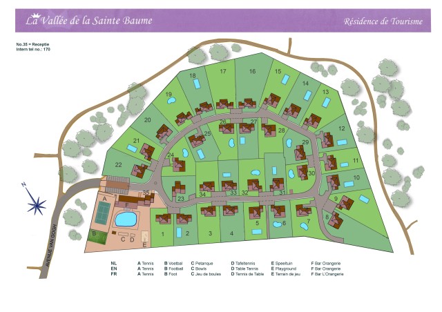 Vakantiepark plattegrond residence Vallee Sainte Baume Provence Frankrijk.jpg