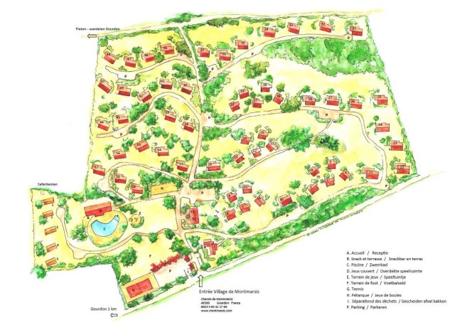 plan village Montmarsis Gourdon Frankrijk vakantiepark plattegrond parc de vacances holiday resort.j