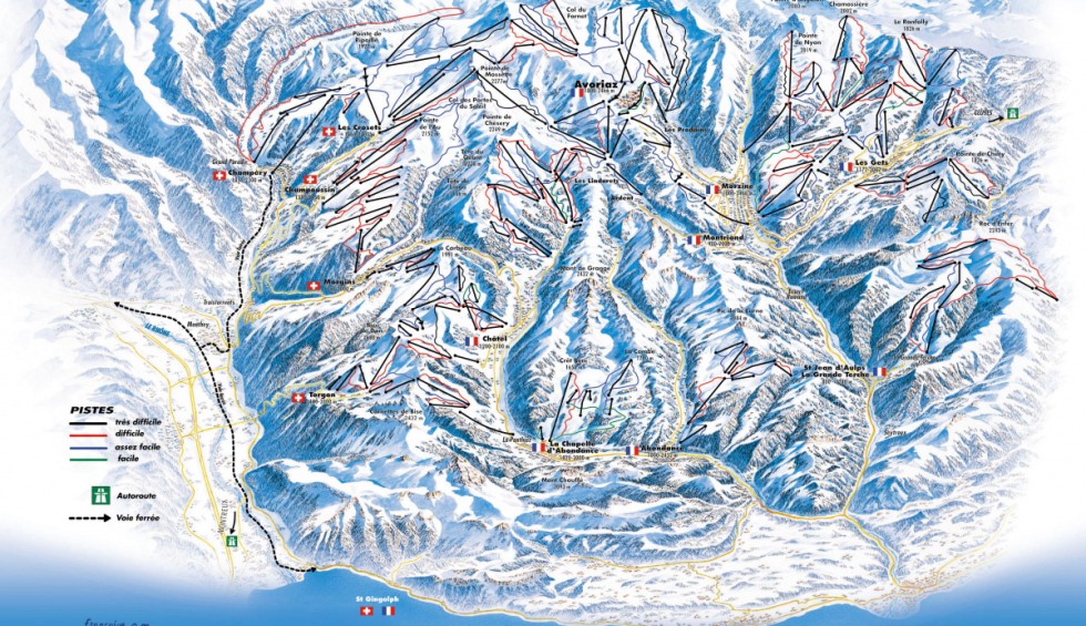 Pistes 1 Portes du Soleil Ski Area Frankrijk FranceComfort wellness resort appartement.jpg