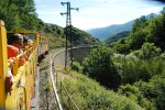 Train 9 jaune Frankrijk vakantie Cerdagne canari pyrenees villefranche mont louis bergen trein pyren