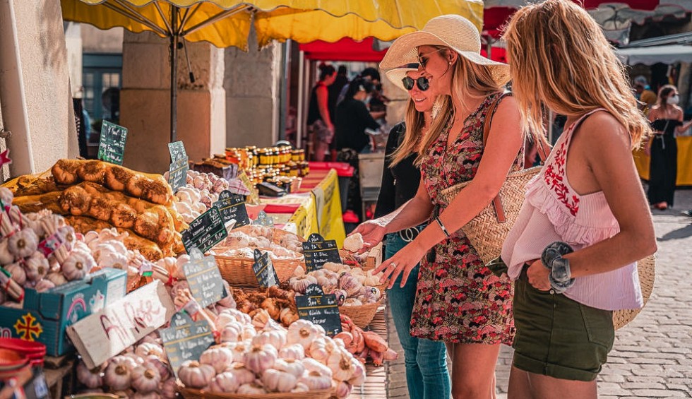 Markt Domaine de Lanzac 6 Dordogne-Lot vriendinnen vakantie Frankrijk.jpg