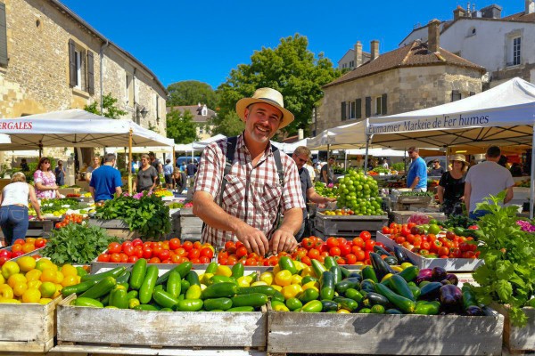 Markt Village des Cigales 5 Dordogne Lot mauroux vakantiehuis Frankrijk gezin.jpg